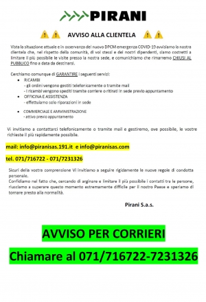 EMERGENZA CORONA VIRUS
